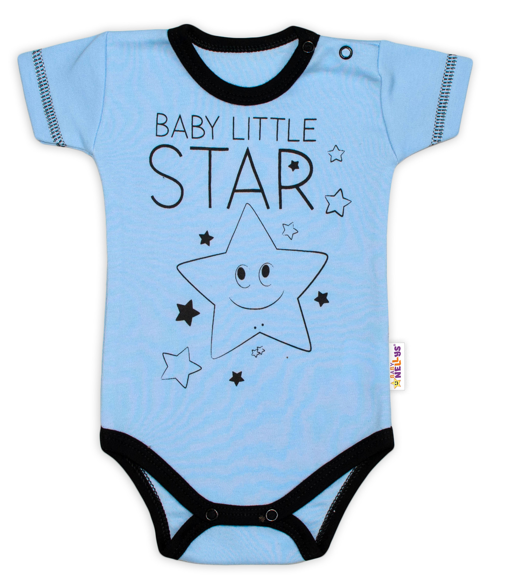 Baby Nellys Body krátký rukáv  Baby Little Star - modré vel.  56 Baby Nellys
