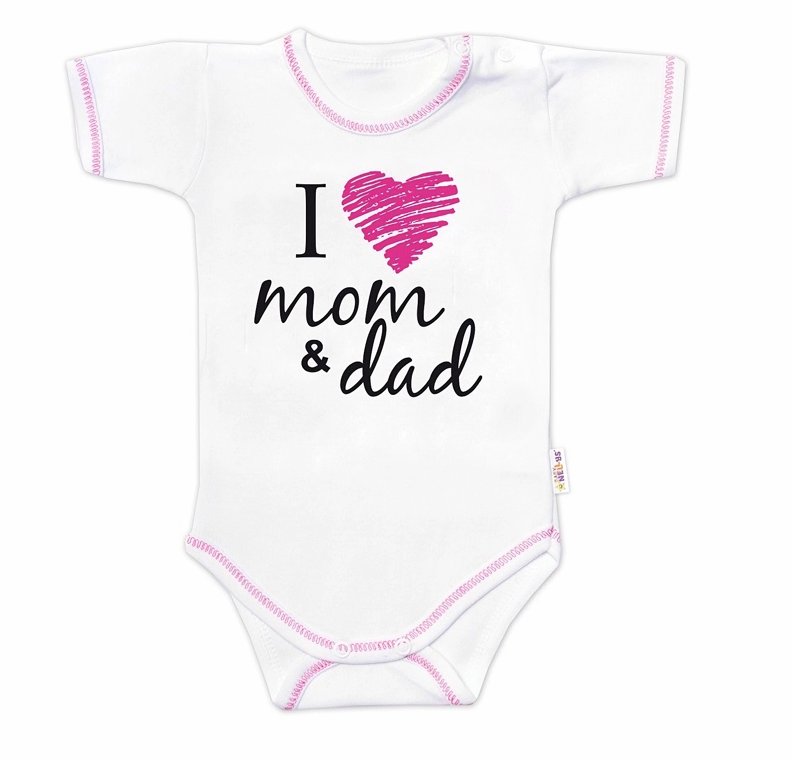 Baby Nellys Body krátký rukáv  I love mom & dad