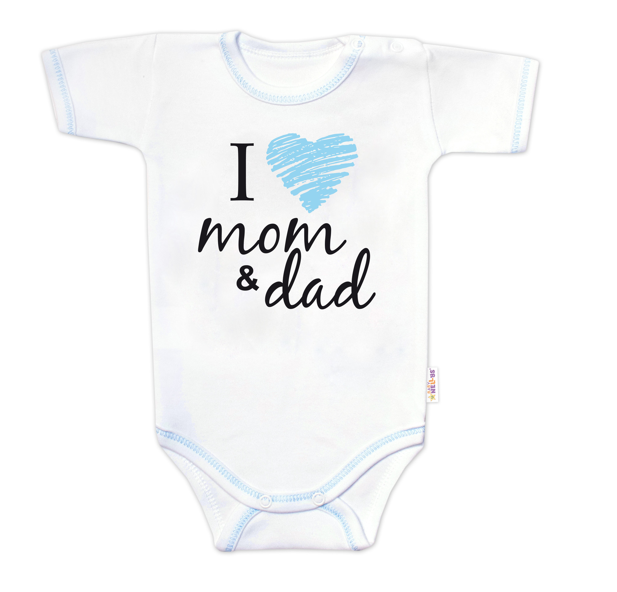 Baby Nellys Body krátký rukáv  I love mom & dad