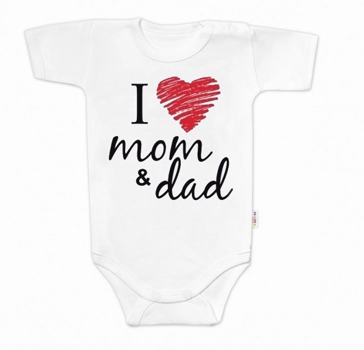 Baby Nellys Body krátký rukáv  I love mom & dad