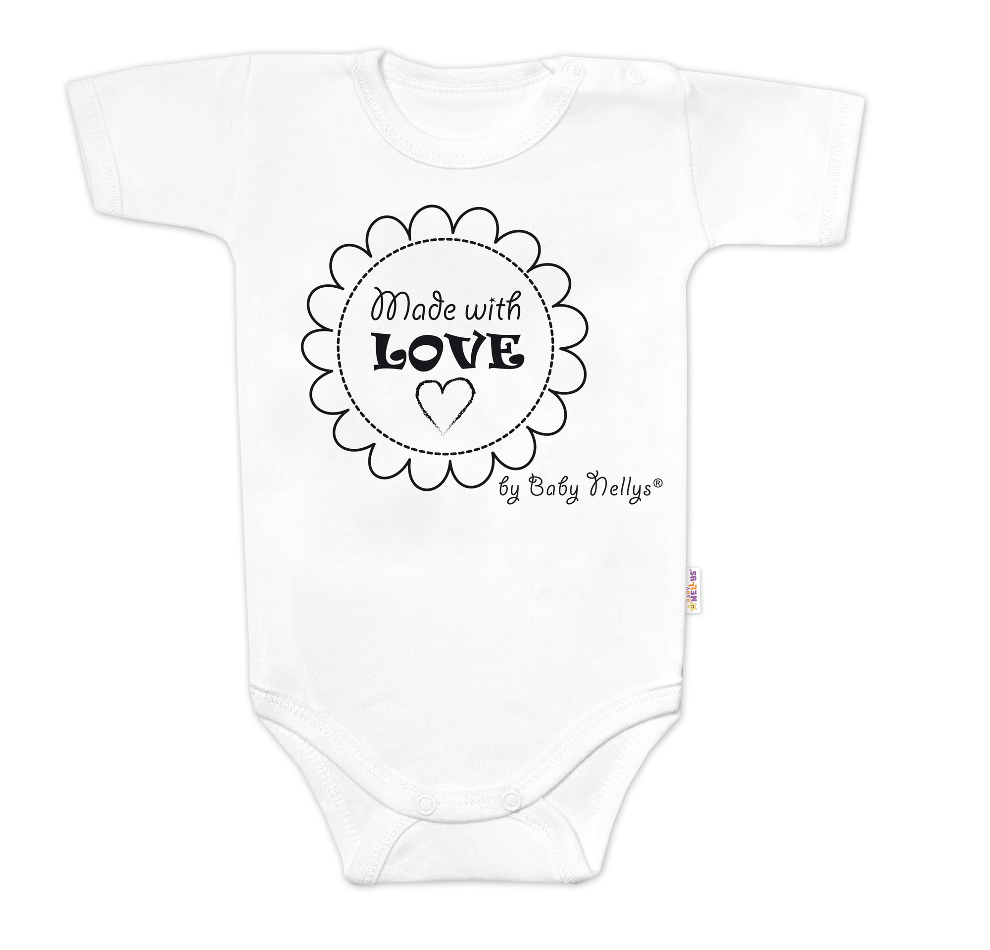 Baby Nellys Body krátký rukáv Made with love