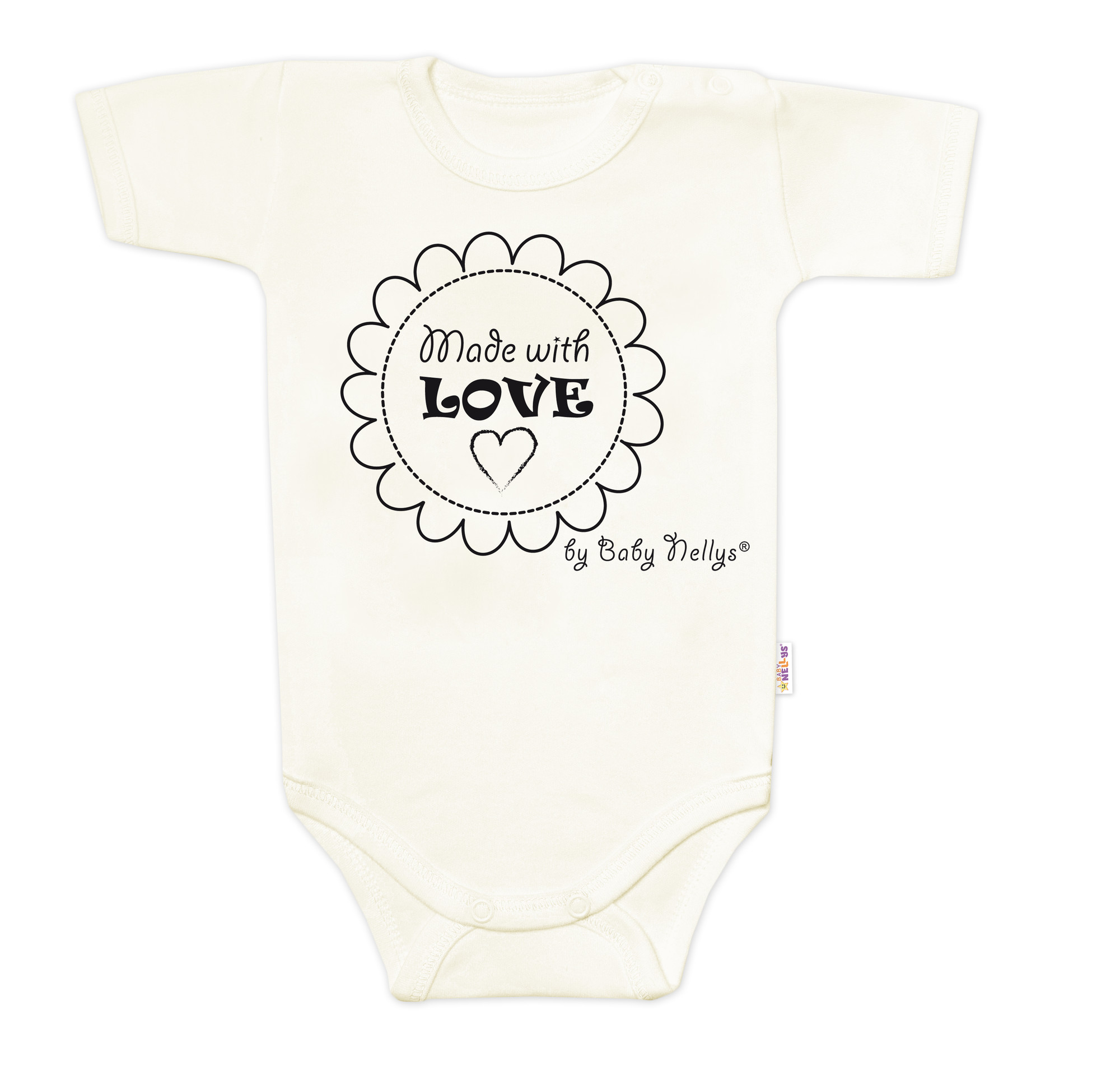 Baby Nellys Body krátký rukáv Made with love