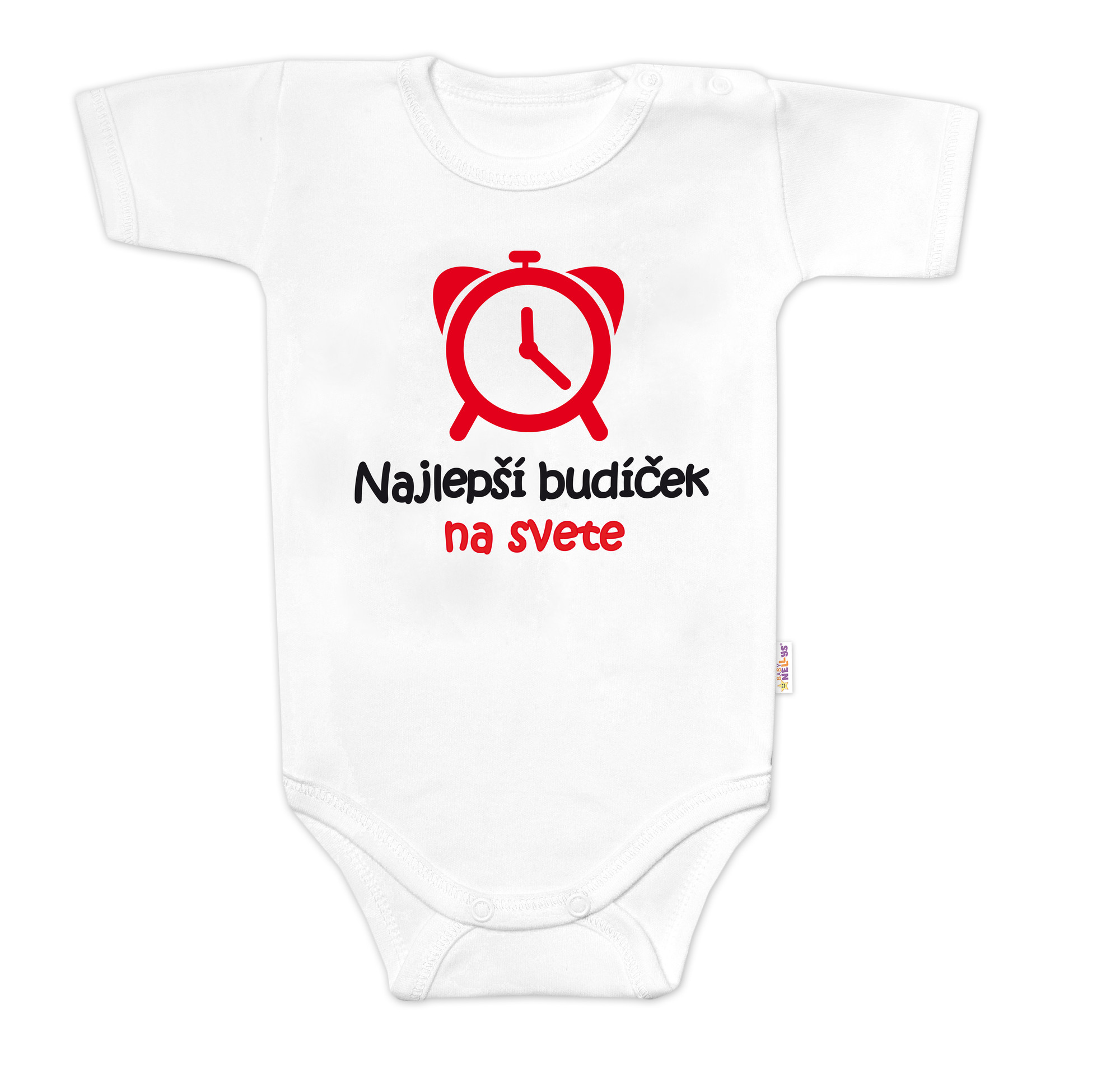 Baby Nellys Body krátký rukáv Najlepší budíček na svete