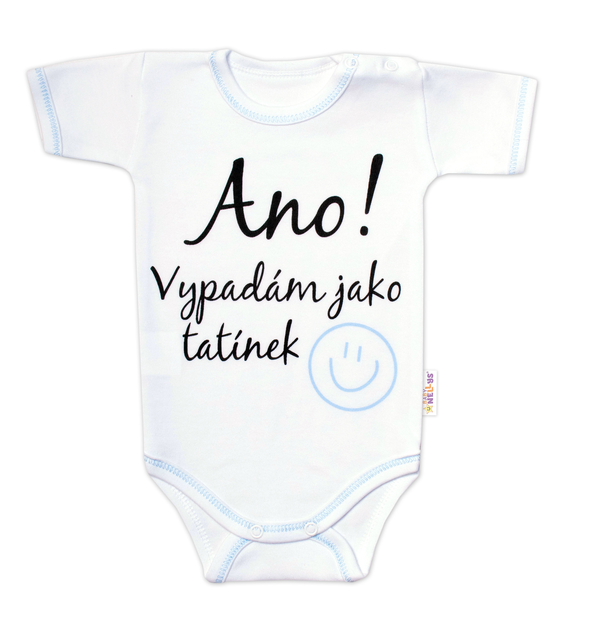 Baby Nellys Body krátký rukáv s vtipným textem