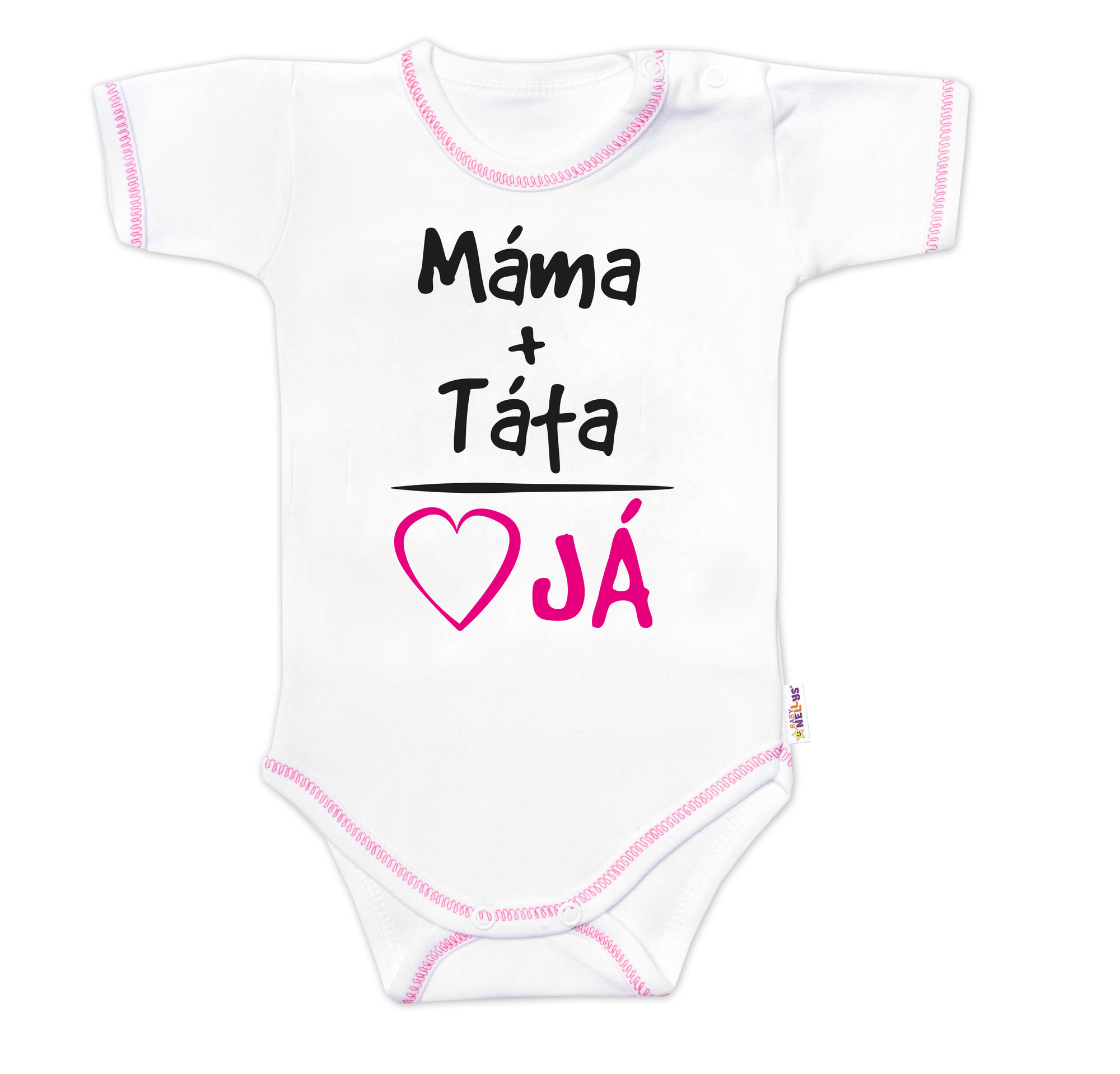 Baby Nellys Body krátký rukáv s vtipným textem