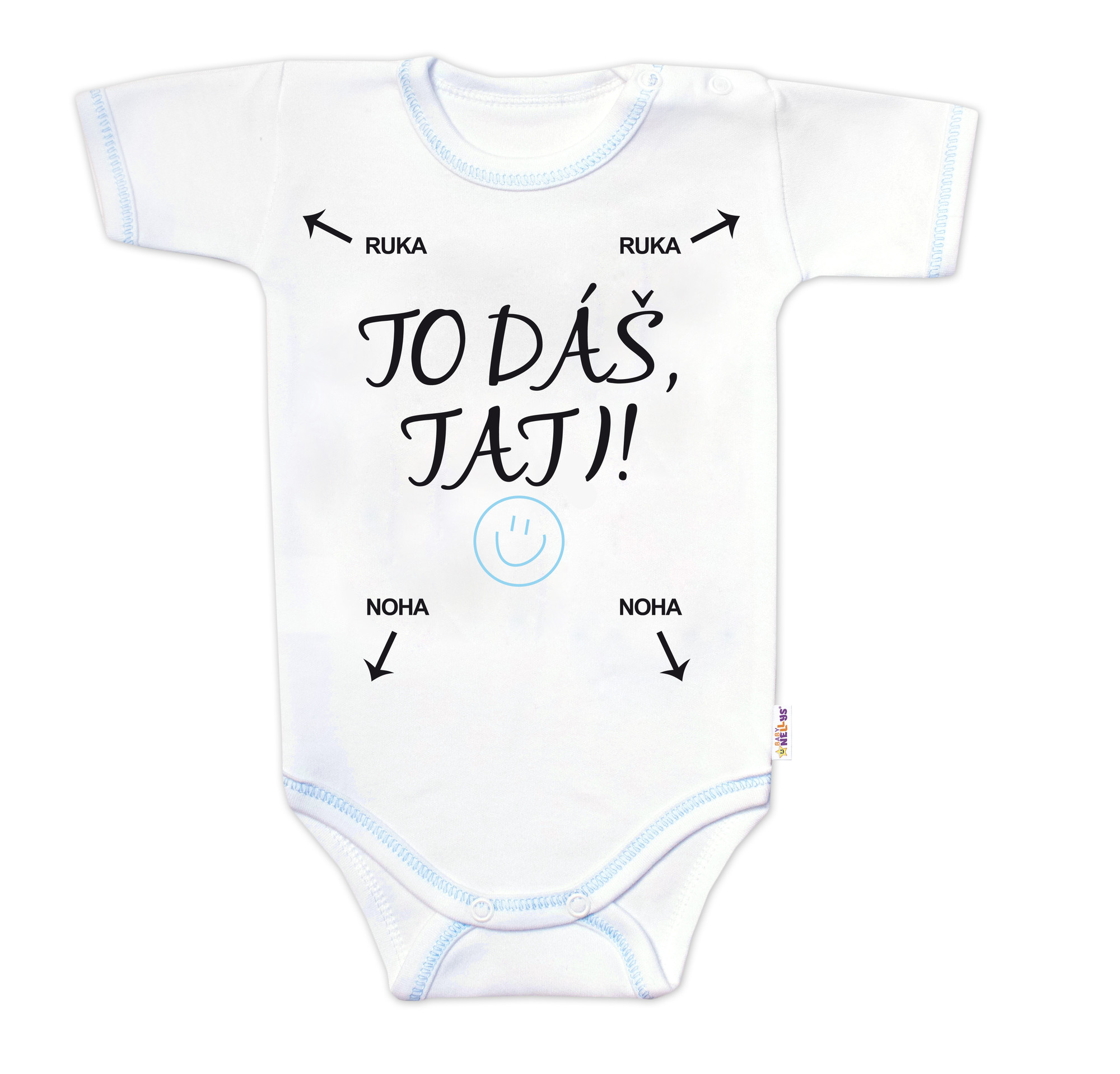 Baby Nellys Body krátký rukáv s vtipným textem