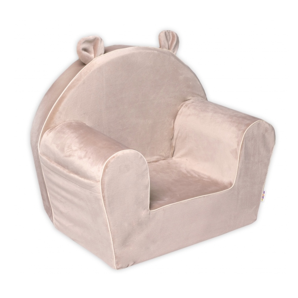 Baby Nellys Dětské křesílko Teddy Velvet s boční kapsou