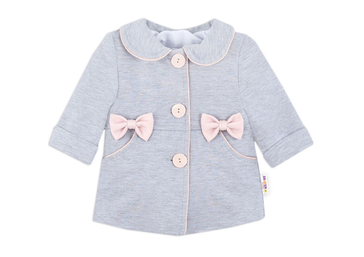 Baby Nellys Dětský bavlněný  kabátek s mašličkami