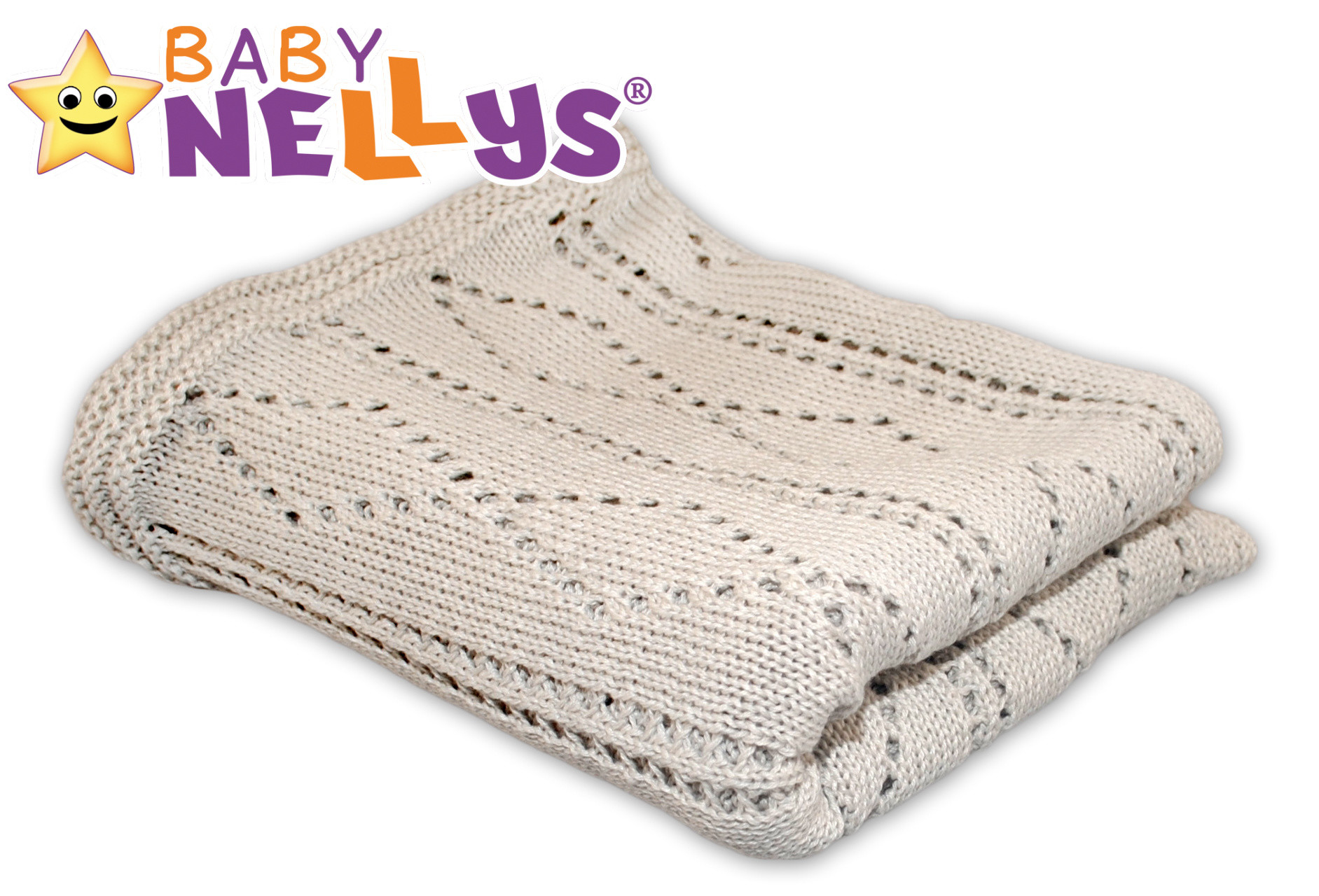 Baby Nellys Háčkovaná dečka ® - béžová Baby Nellys