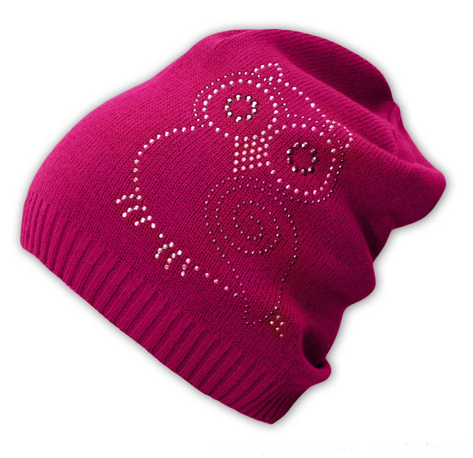 Baby Nellys Jarní/podzimní čepice Sovička - malinově růžová Baby Nellys