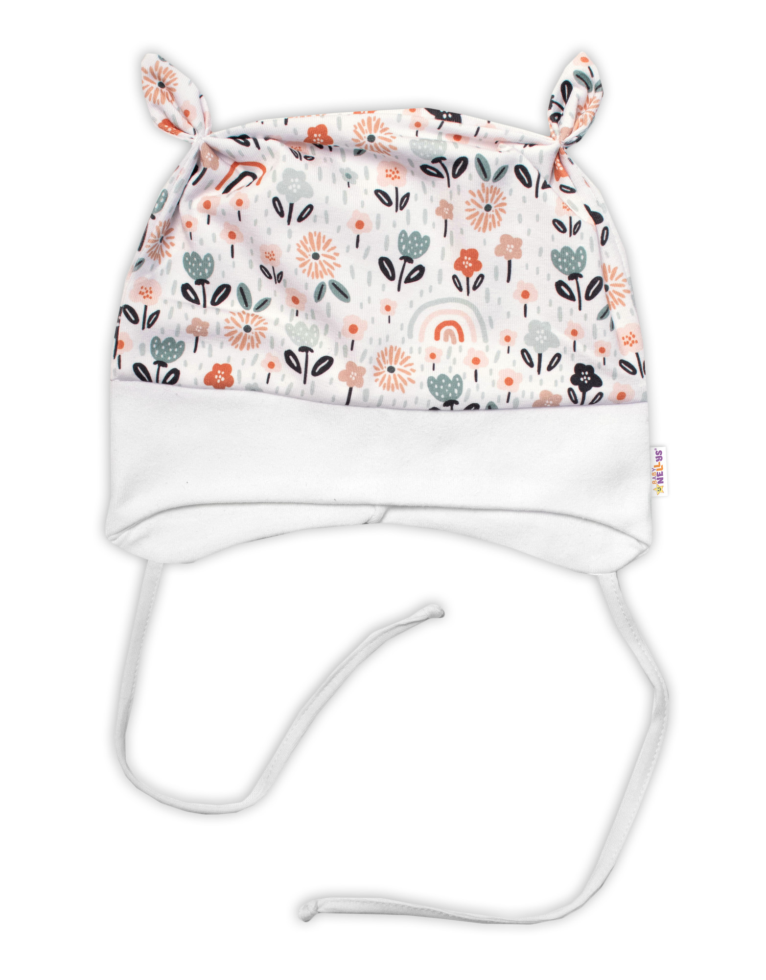 Baby Nellys Kojenecká čepička uzlíček na zavazování - Palouček