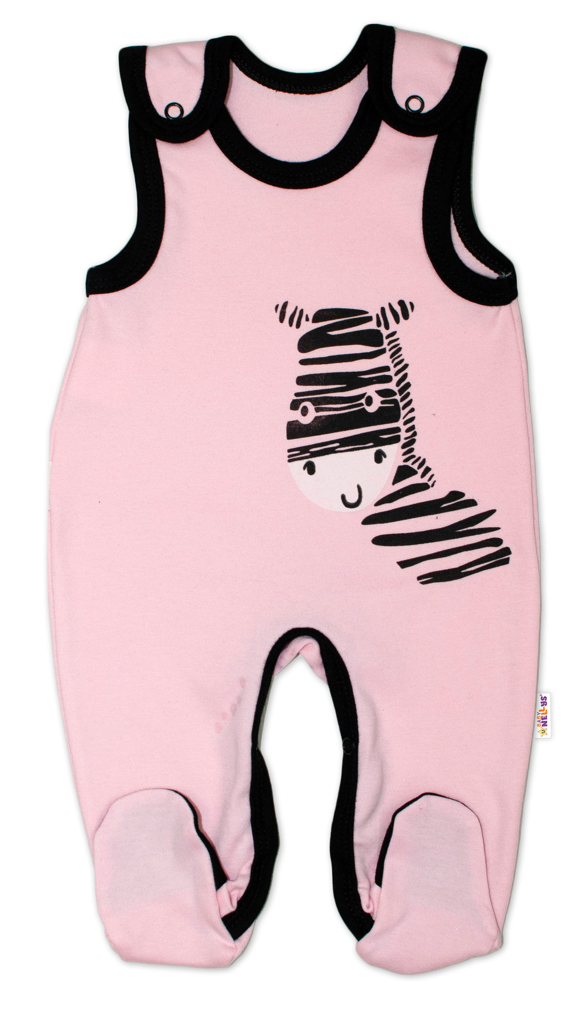 Baby Nellys Kojenecké bavlněné dupačky  Zebra - růžové vel.  56 Baby Nellys