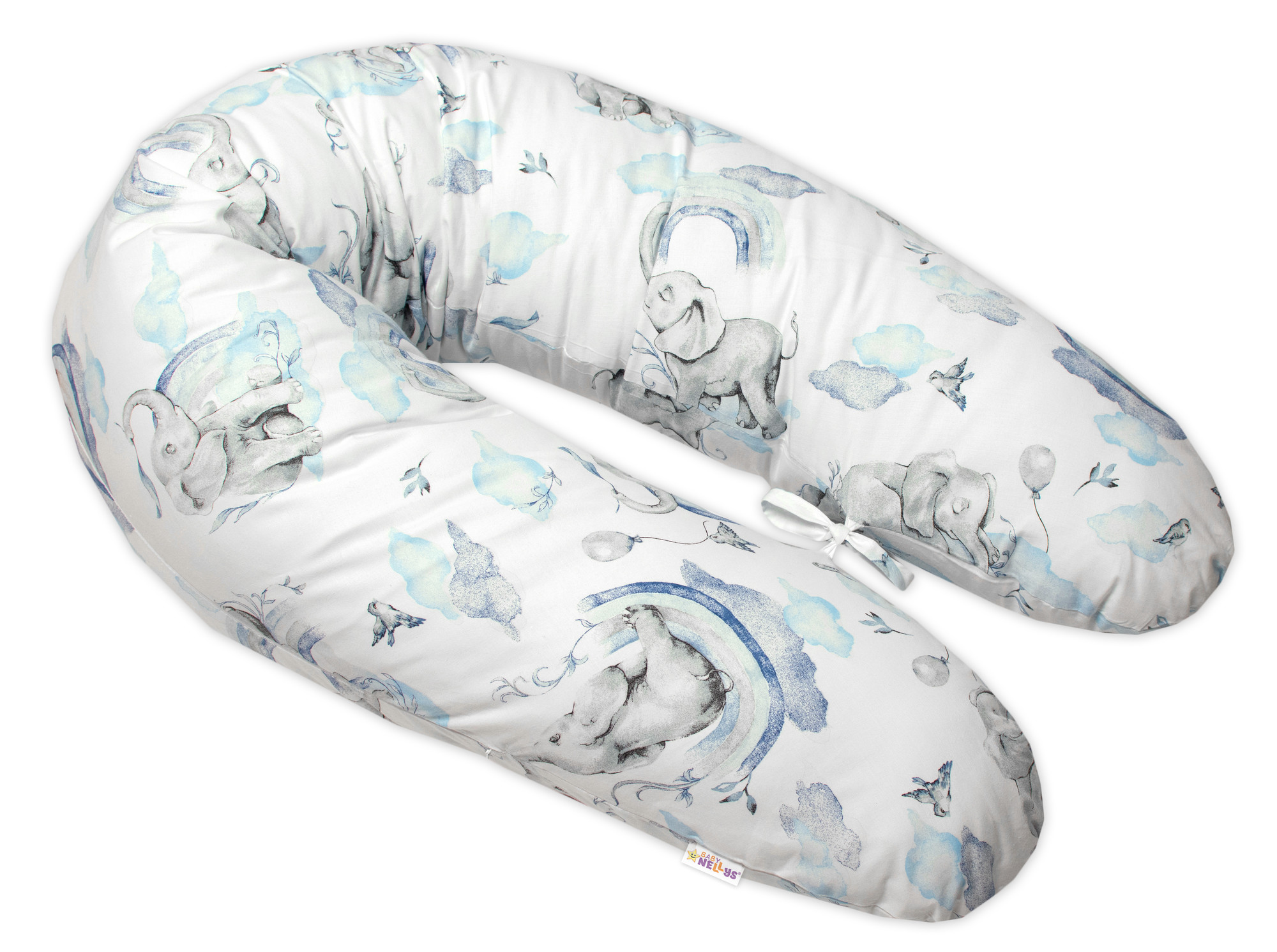 Baby Nellys Kojící bavlněný polštář - relaxační poduška  Slon a Duha