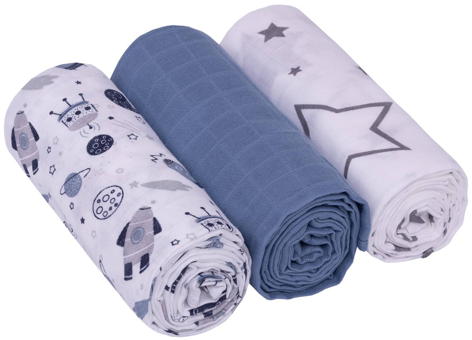 Baby Nellys Mušelínové pleny 3ks Lux - Kosmo