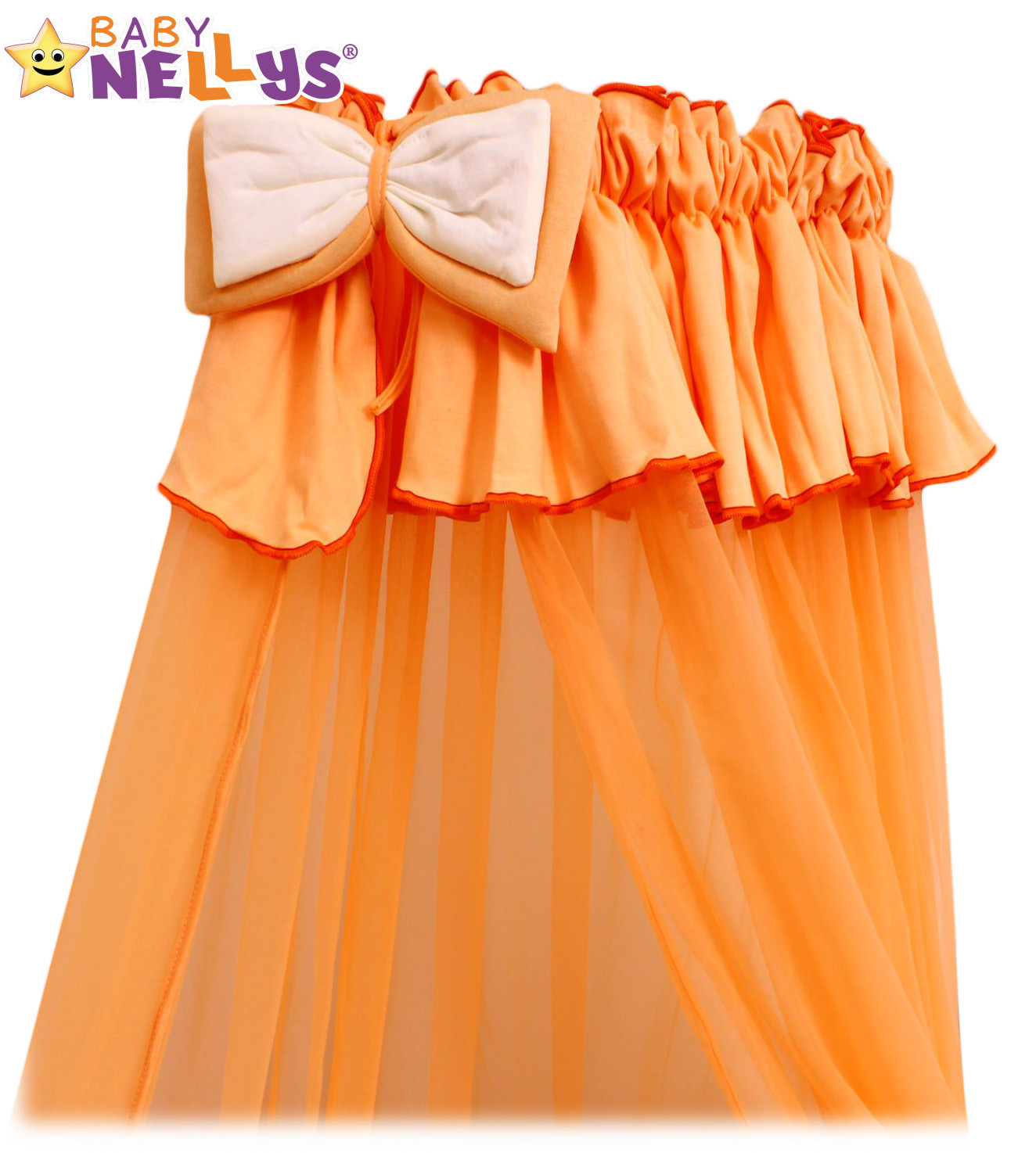 Baby Nellys Nebesa šifon - broskvové Baby Nellys