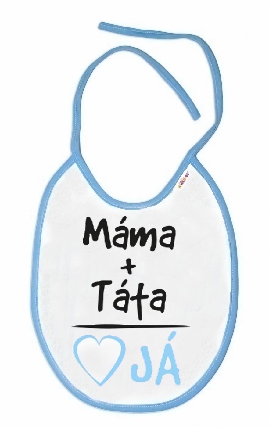 Baby Nellys Nepromokavý bryndáček Máma+Táta