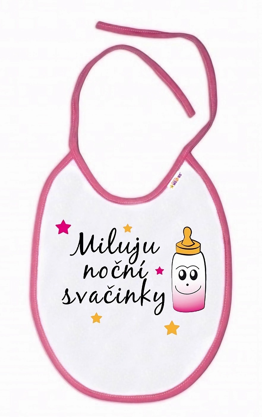 Baby Nellys Nepromokavý bryndáček  Miluju noční svačinky