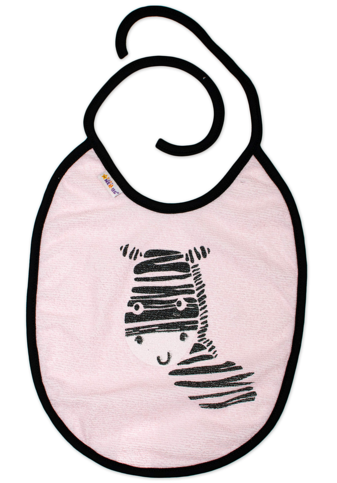 Baby Nellys Nepromokavý bryndáček velký Zebra