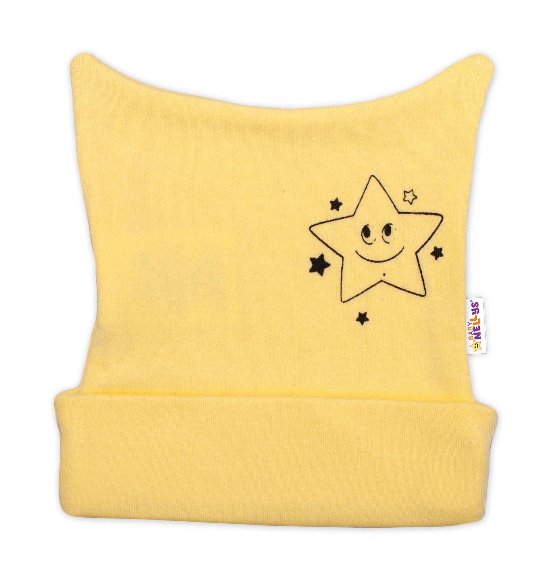 Baby Nellys Novorozenecká čepička  Baby Little Star - žlutá vel.  56 Baby Nellys