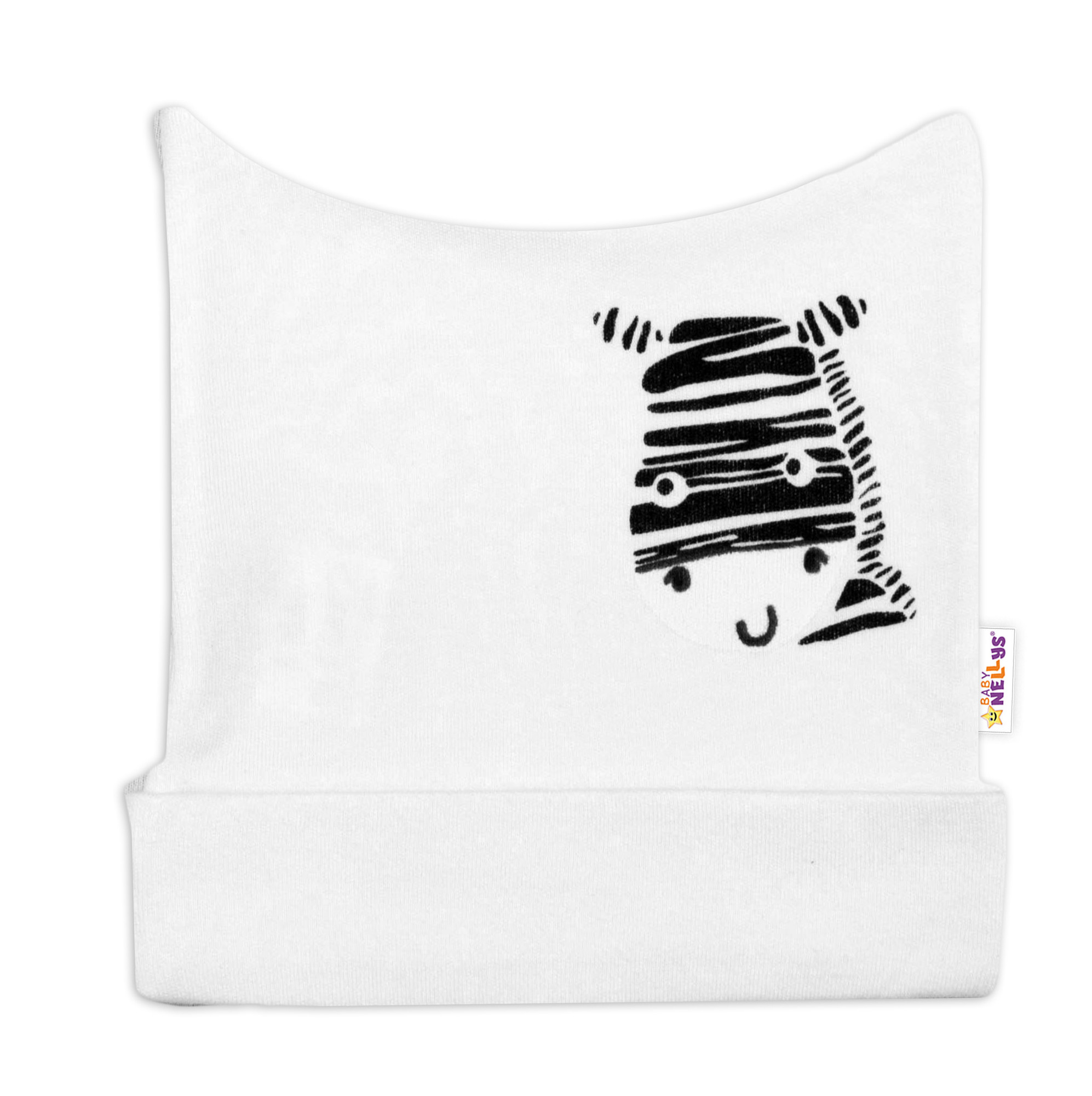 Baby Nellys Novorozenecká čepička  Zebra - bílá vel.  56 Baby Nellys