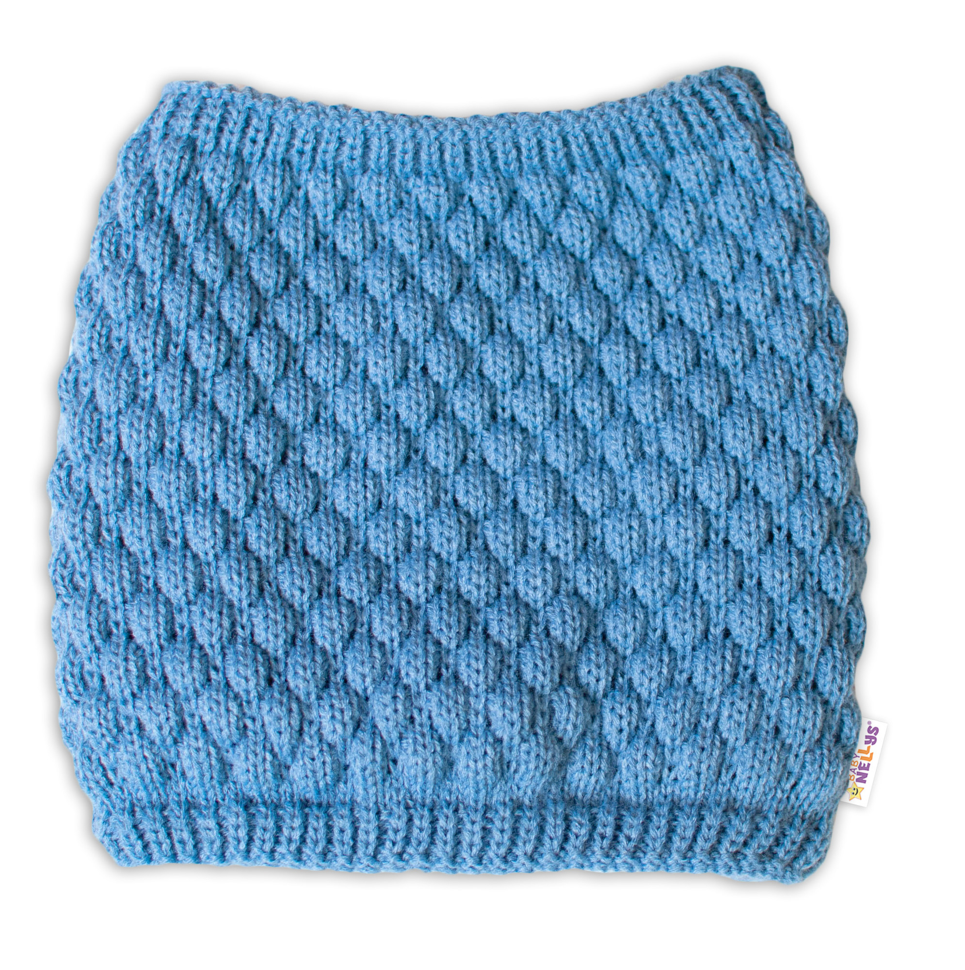 Baby Nellys Pletený nákrčník/komínek  - modrý Baby Nellys