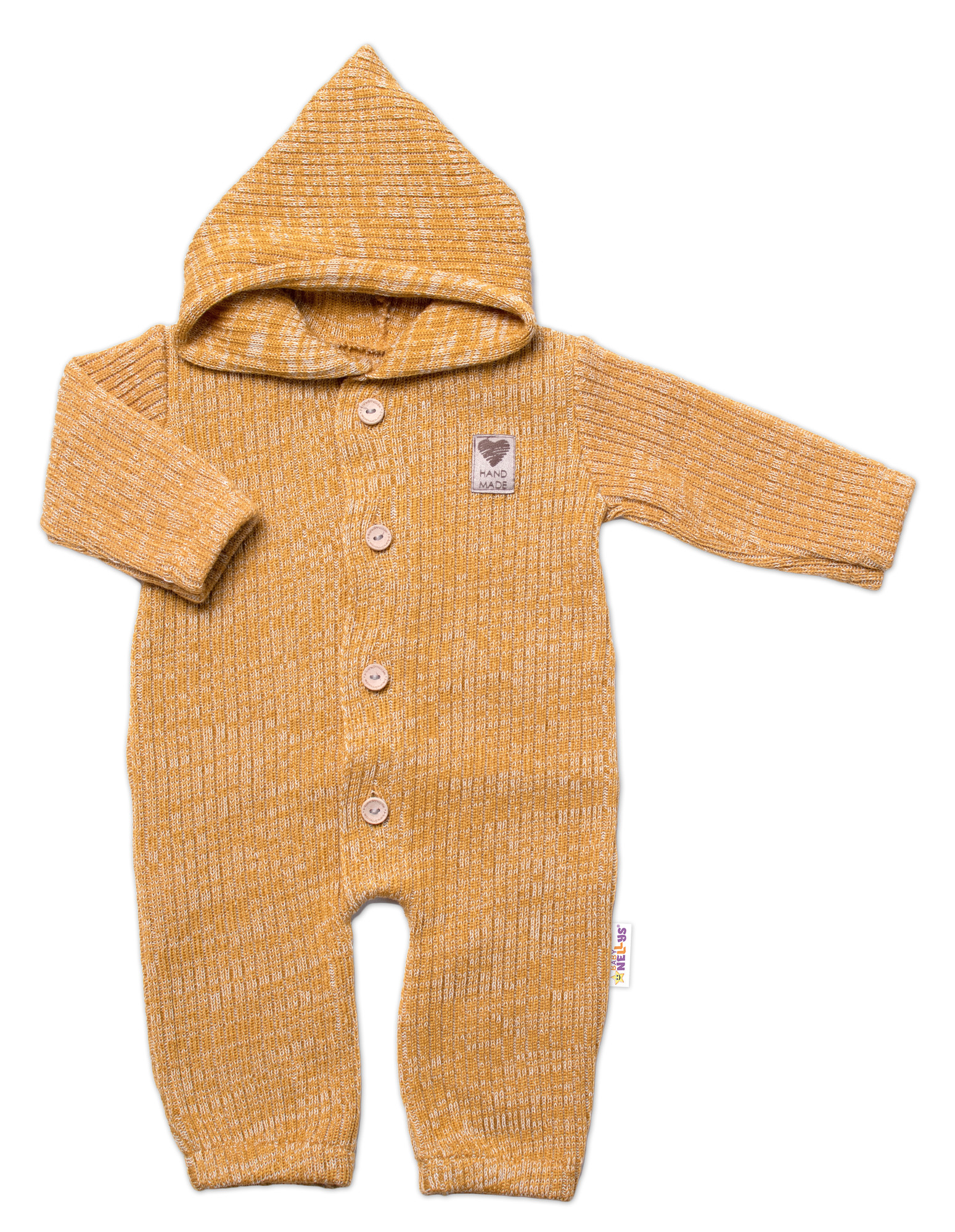 Baby Nellys Pletený overálek s knoflíčky Hand Made