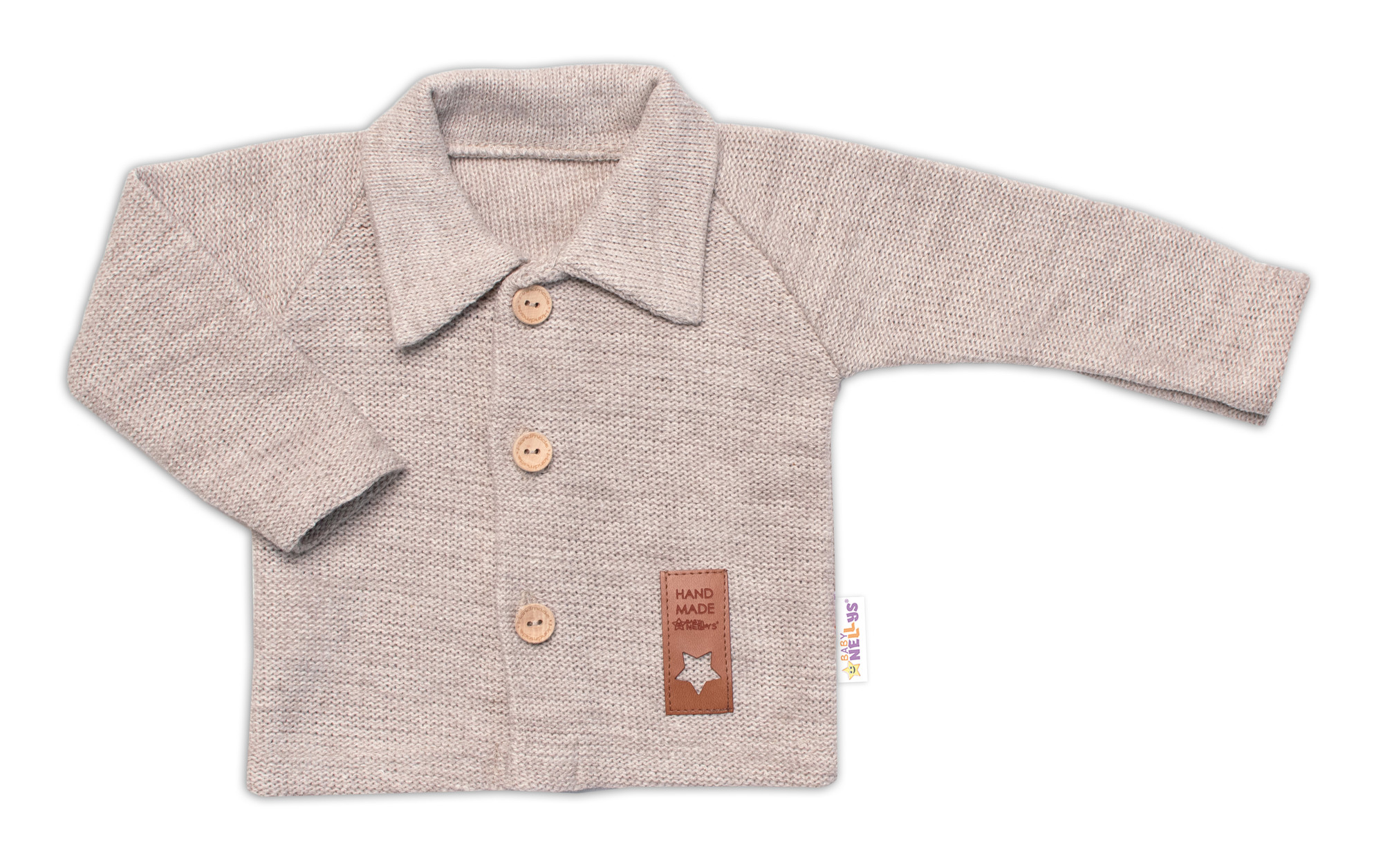 Baby Nellys Pletený svetřík s knoflíčky Boy