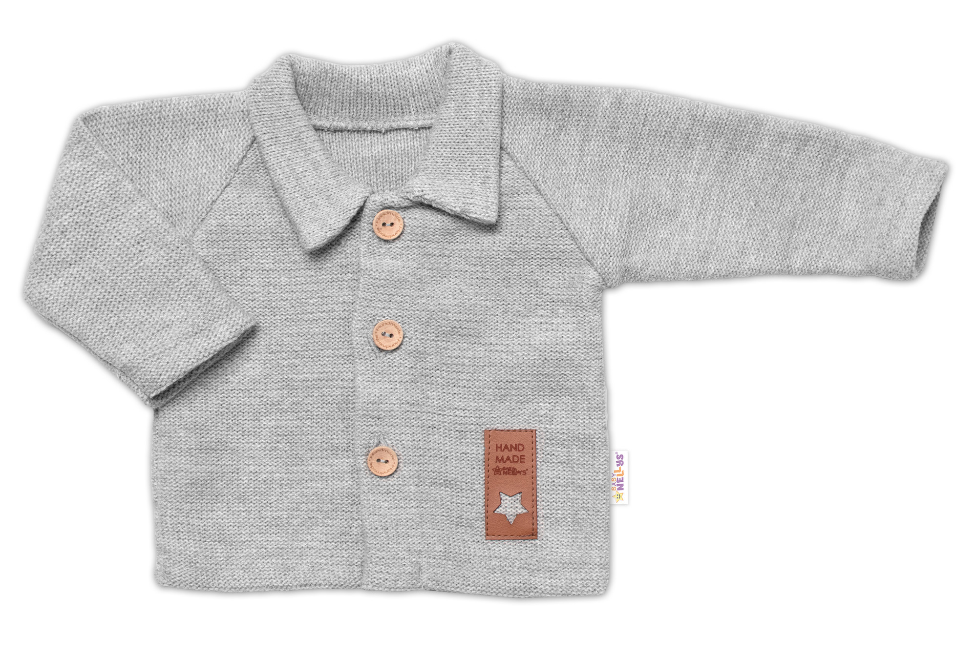 Baby Nellys Pletený svetřík s knoflíčky Boy