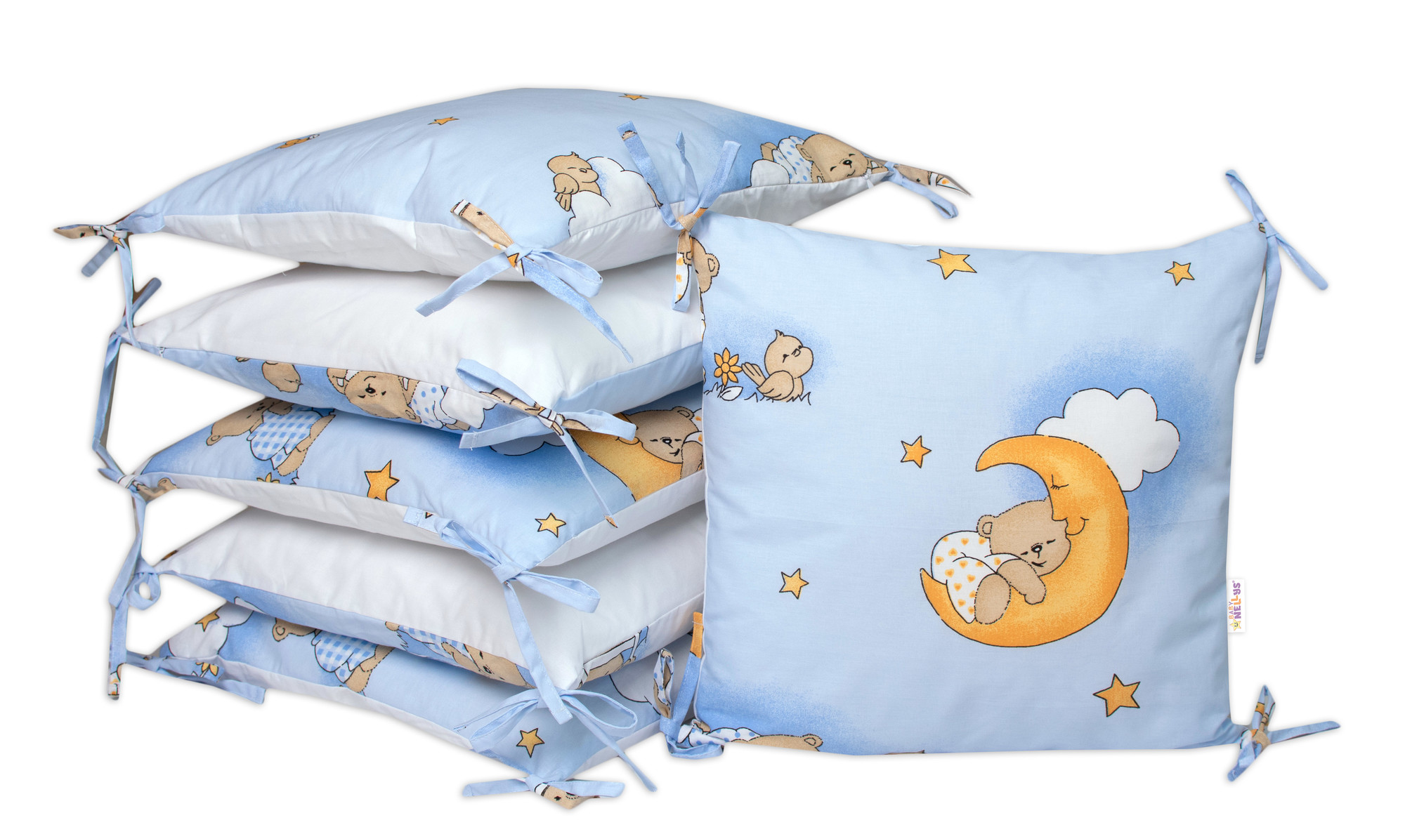Baby Nellys Polštářkový mantinel  Medvídek na žebříku - modrý Baby Nellys
