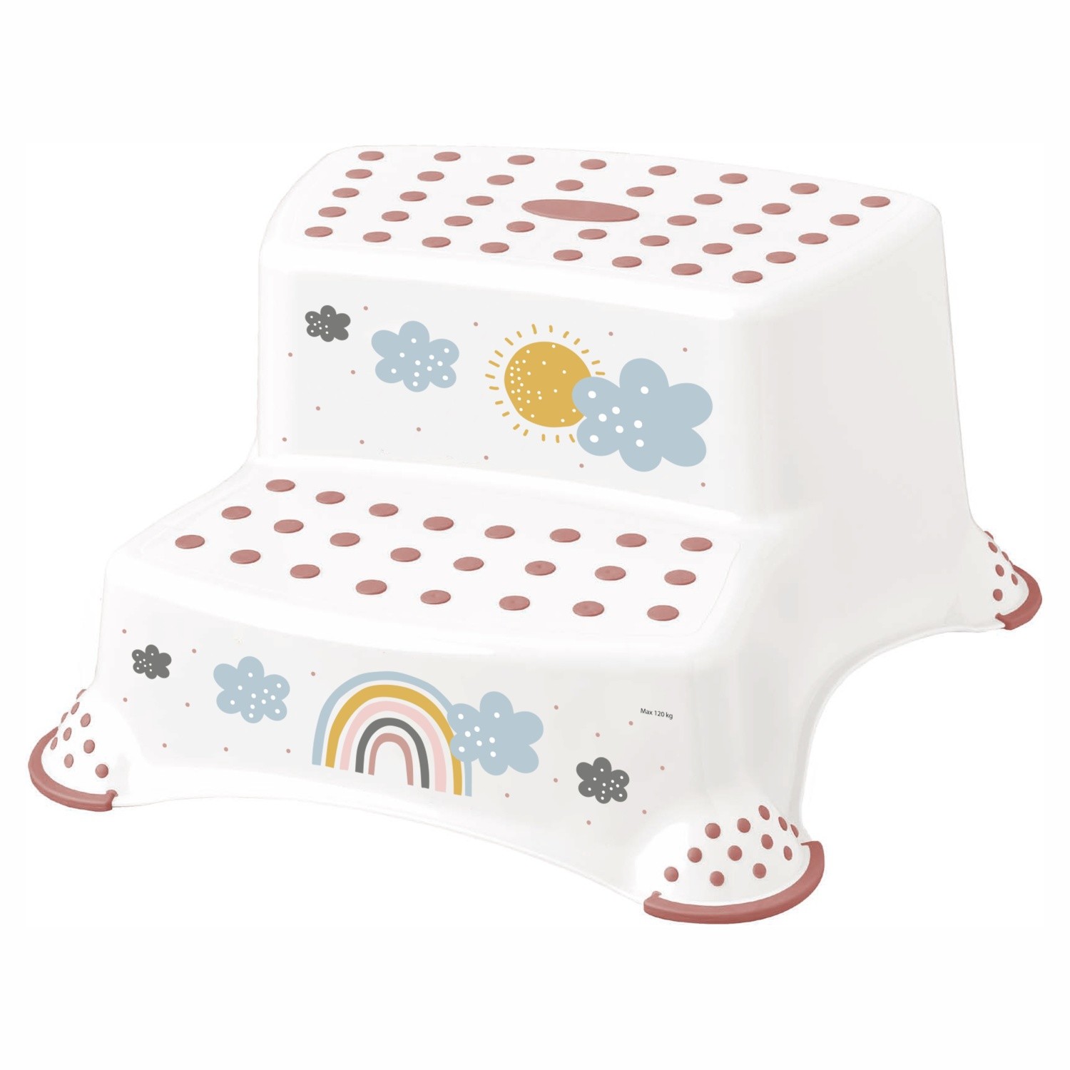 Baby Nellys Stolička - schůdky s protiskluzovou funkcí - Rainbow  bílá Baby Nellys