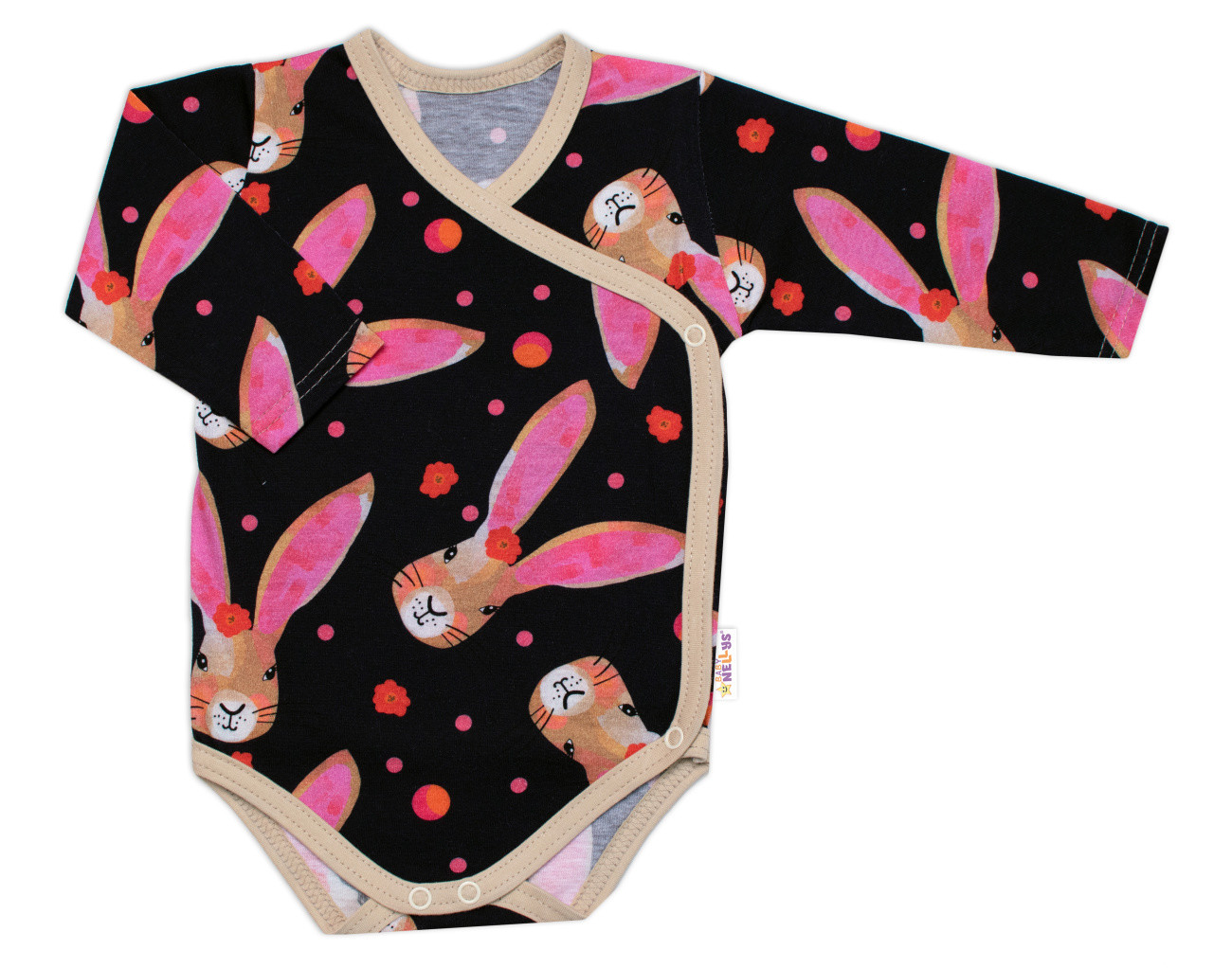 Baby Nellys Zavinovací kojenecké body dl. rukáv