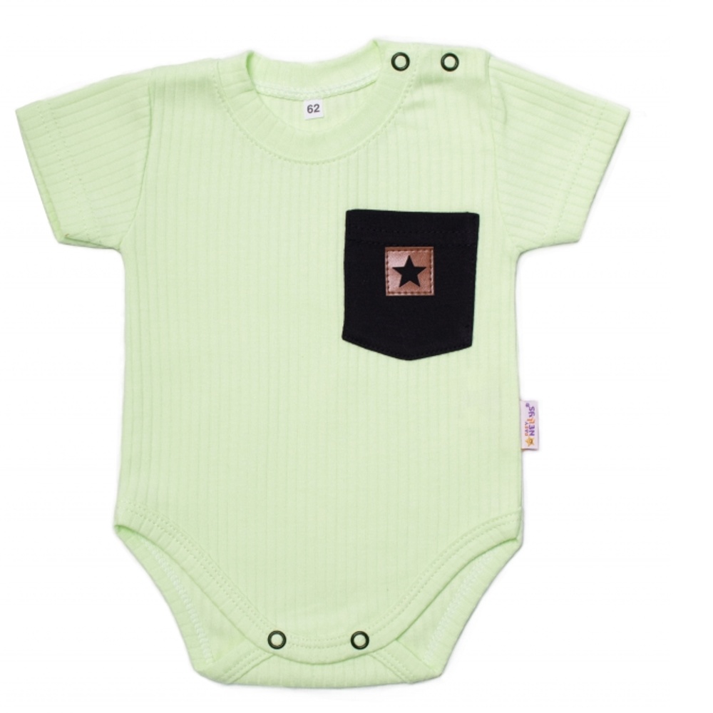 Baby Nellys Žebrované body s kapsičkou