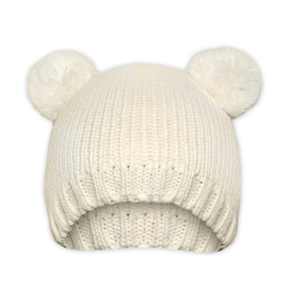 Baby Nellys Zimní čepice Medvídek - smetanová Baby Nellys