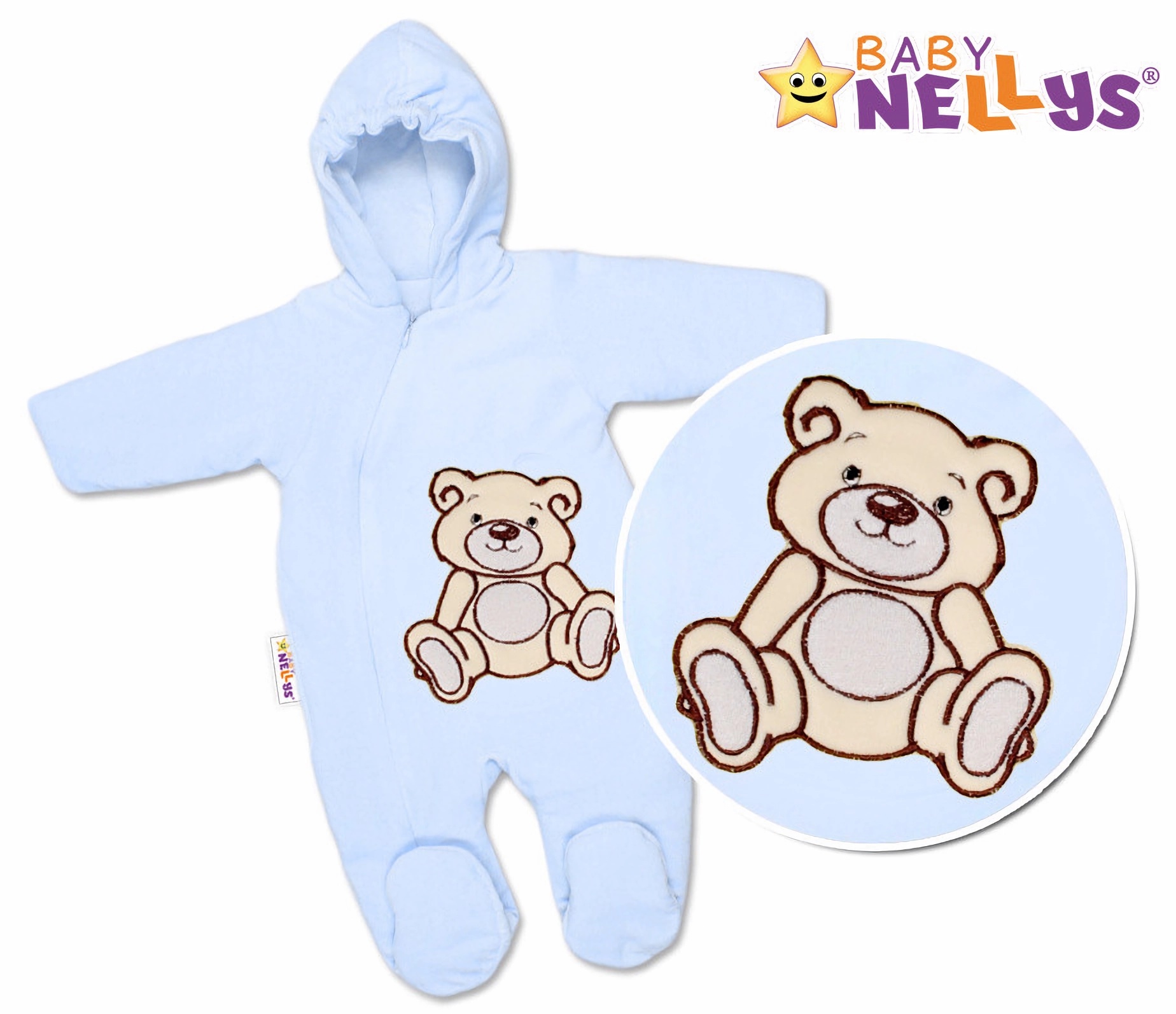 Baby Nellys Zimní kombinézka/overálek Teddy Bear  - sv. modrá Baby Nellys