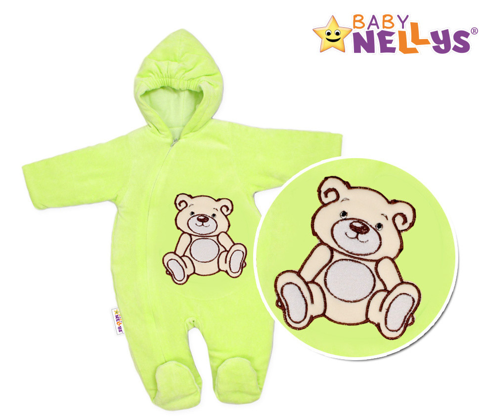 Baby Nellys Zimní kombinézka/overálek Teddy Bear- zelená Baby Nellys