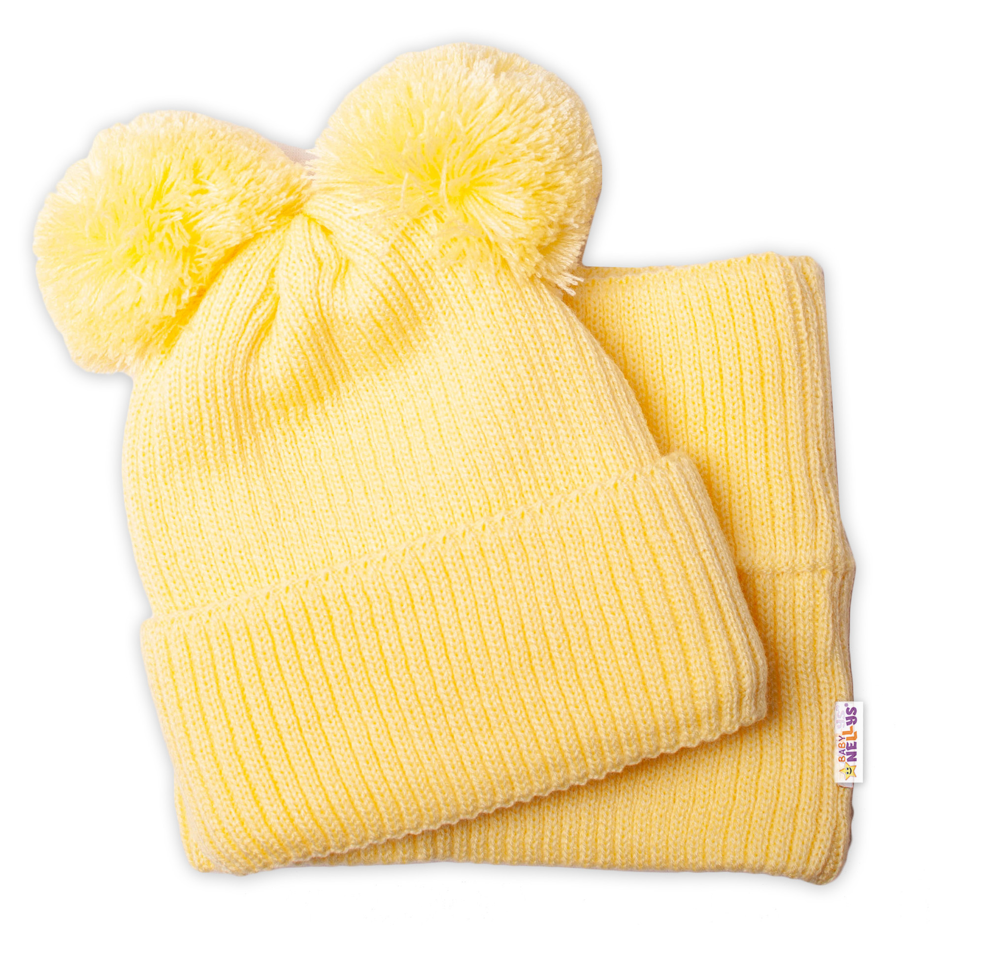 Baby Nellys Zimní pletená čepice + nákrčník