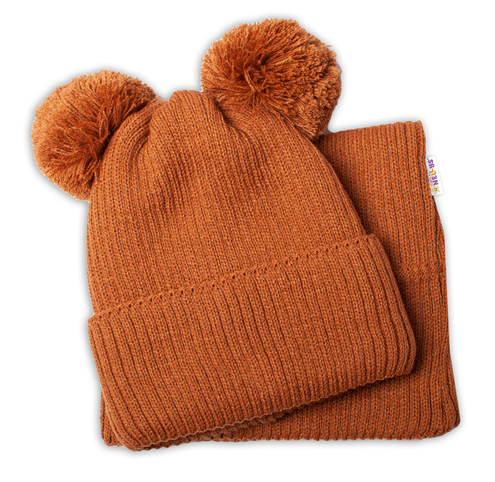 Baby Nellys Zimní pletená čepice + nákrčník