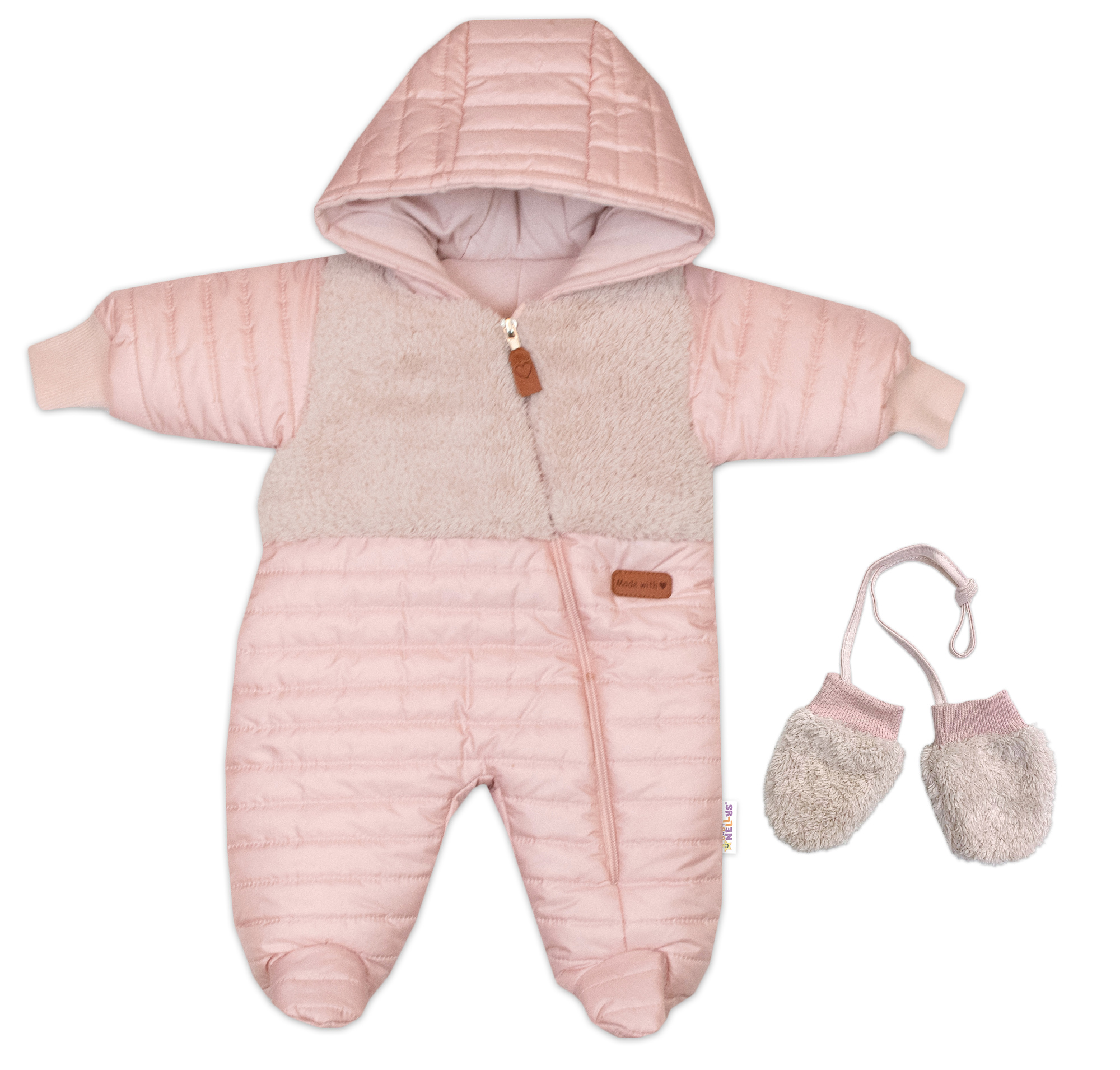 Baby Nellys Zimní prošívaná kombinéza s bavlněnou podšívkou