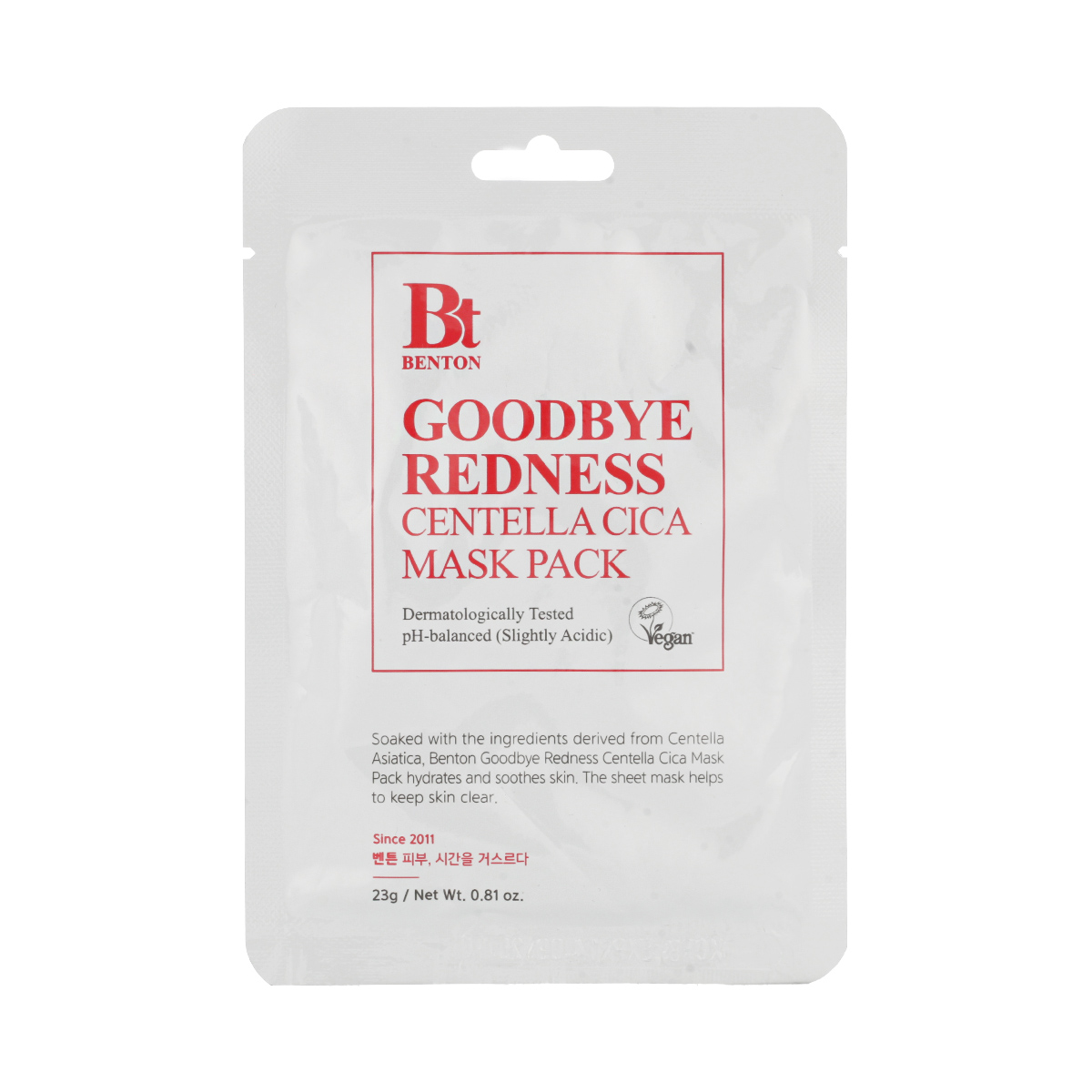 Benton Goodbye Redness Centella Cica Mask Pack 23 g Benton