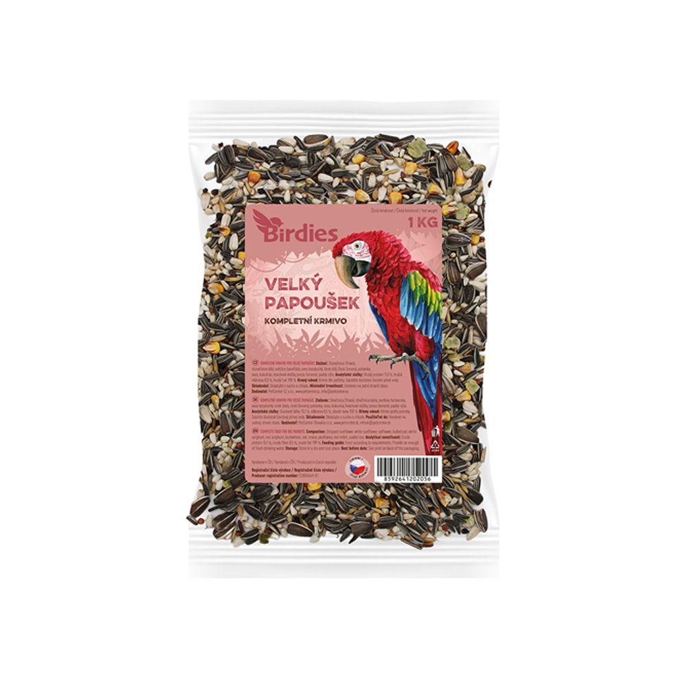 Birdies Krmivo standard pro velké papoušky 1 kg Birdies
