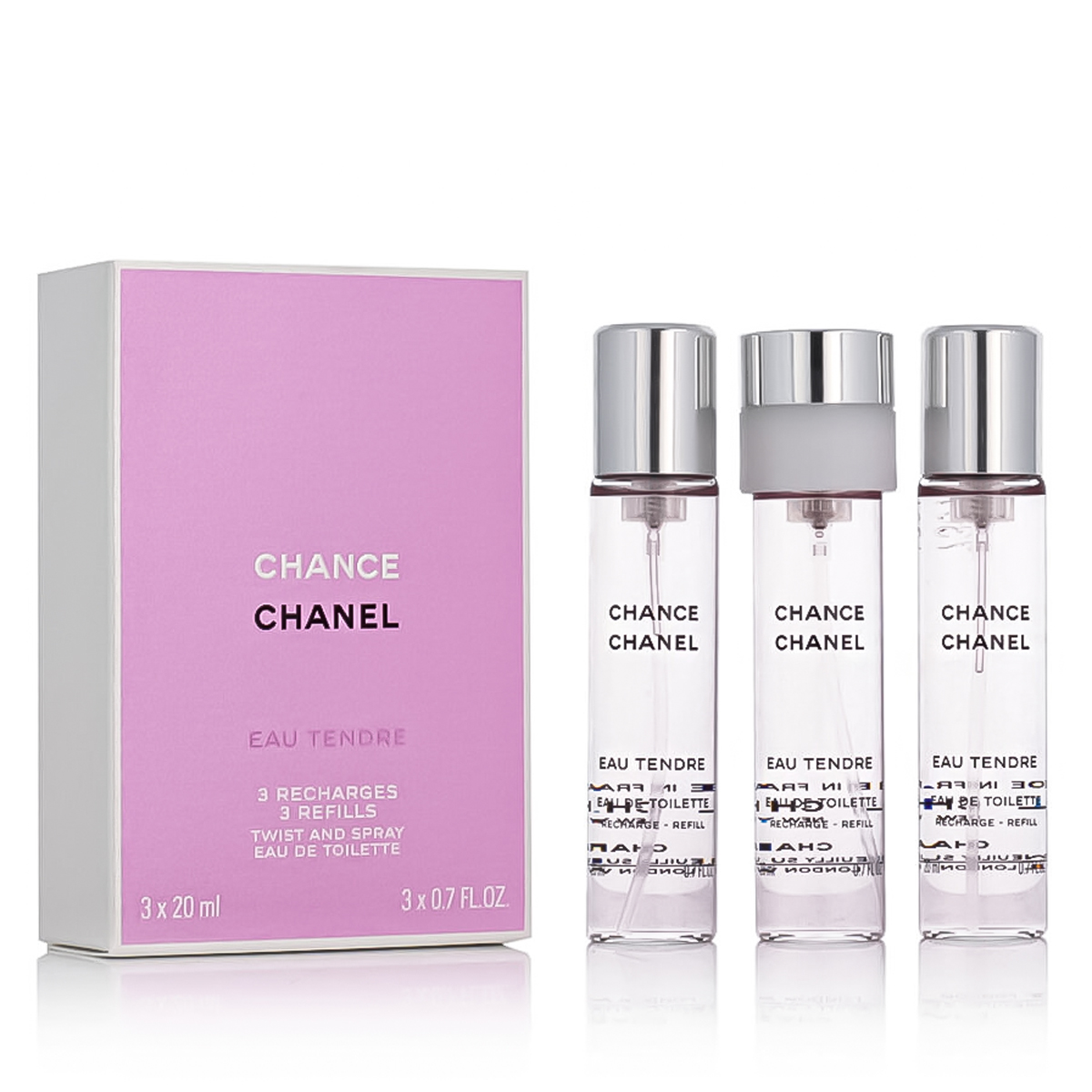 Chanel Chance Eau Tendre EDT 3 x 20 ml náplň do kapesního spreje W CHANEL