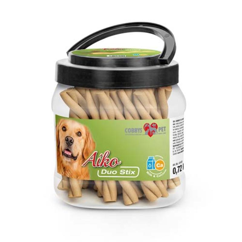 Cobbyspet AIKO Duo Stix 12cm Vápník+Mléko  1ks Cobbys Pet