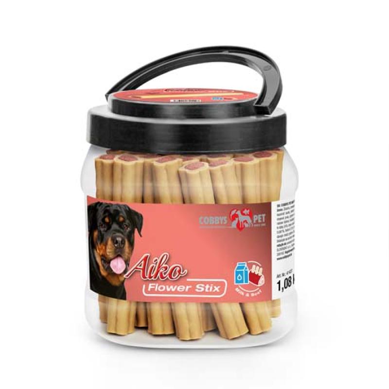 Cobbyspet AIKO Flower Stix 12cm Mléko+Hovězí 1ks Cobbys Pet