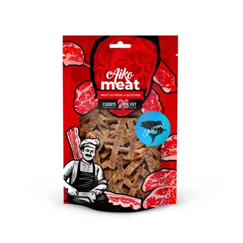 Cobbyspet AIKO Meat lososové plátky pro malé plemena 200g Cobbys Pet