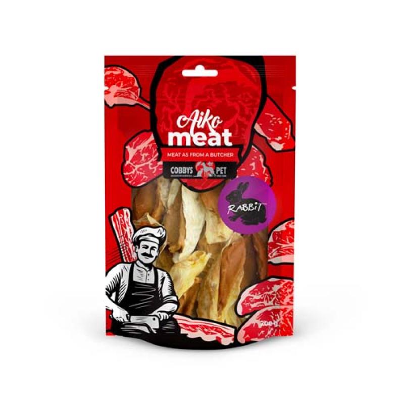 Cobbyspet AIKO Meat sušené králičí ucho plněné kuřecím masem 200g Cobbys Pet