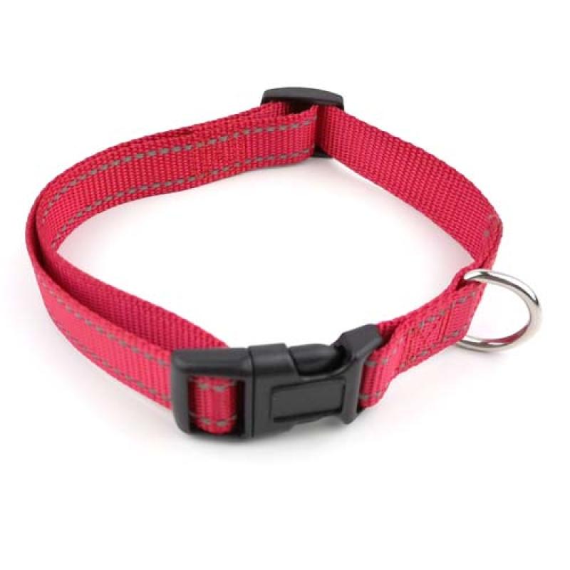 Cobbyspet Nastavitelný textilní obojek reflexní 30-45cm/15mm červený Cobbys Pet