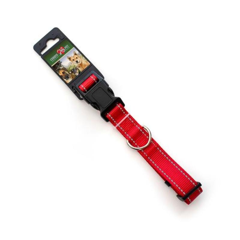 Cobbyspet Nastavitelný textilní obojek reflexní 40-55cm/25mm červený Cobbys Pet