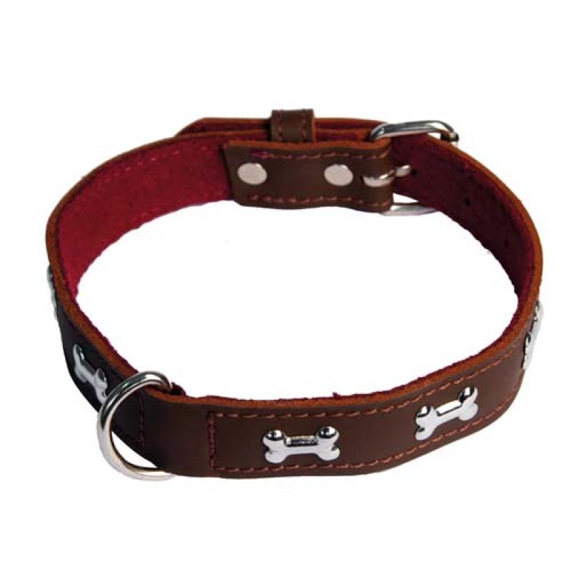 Cobbyspet Obojek z originální kůže zdoben kostičkami 70cm/25mm hnědý Cobbys Pet