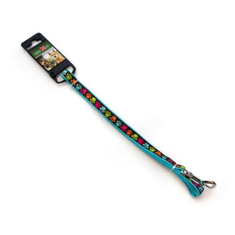 Cobbyspet Textilní vodítko s tlapkami 120cm/16mm modré Cobbys Pet