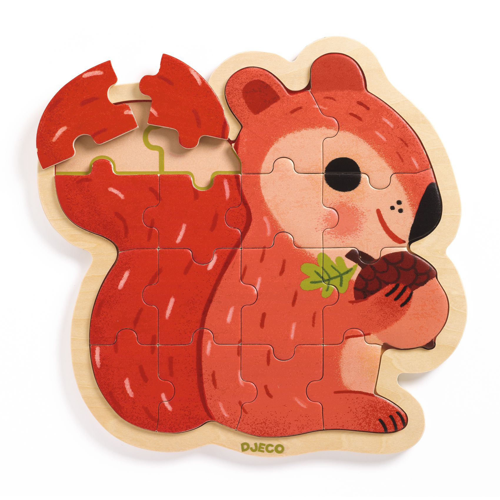 Djeco Dřevěné puzzle Puzzlo Veverka Djeco